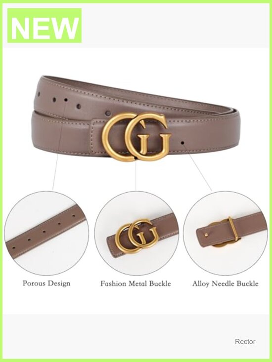 Classic Leather Belt with Buckle for Dresses, Jeans, Coats main image 6